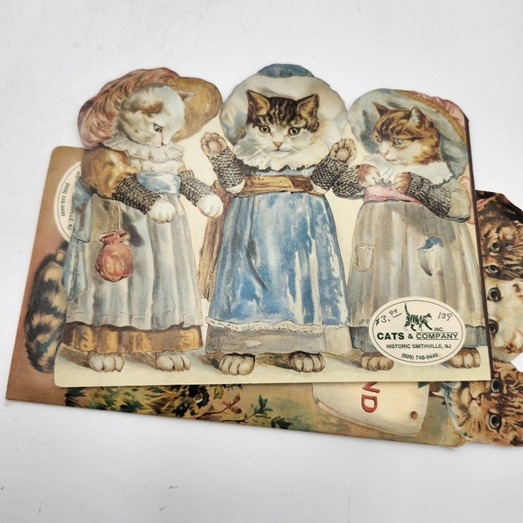 2 RARE vintage Tales From Kittenland Book 1992 B.Shackman & Co. cats Victorian - Picture 10 of 10